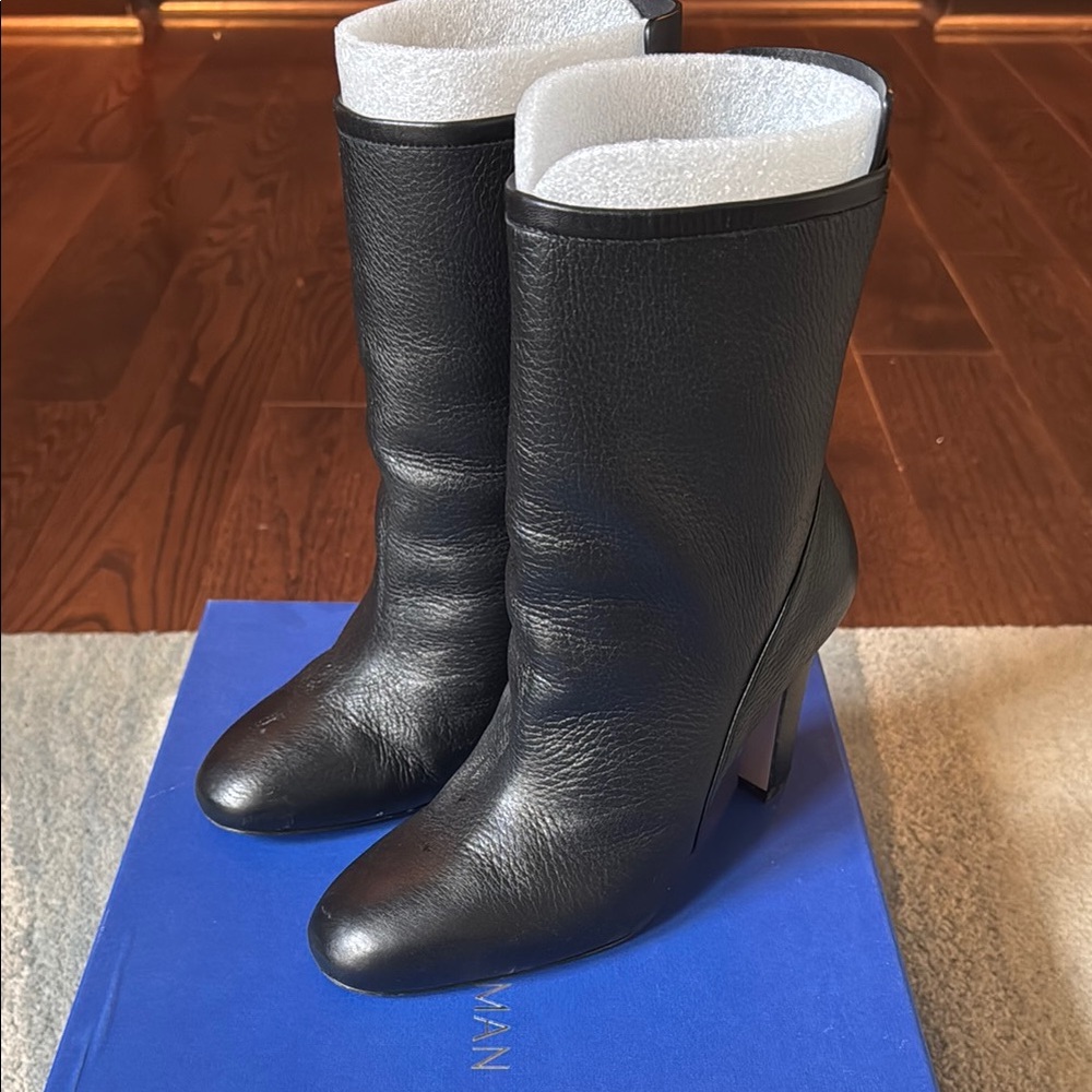Stuart Weitzman “Brooks” Black Leather Boots